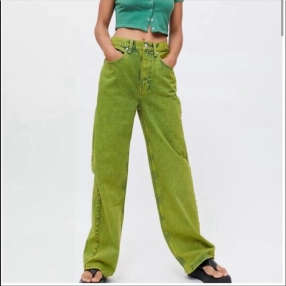 BDG High Rise Baggy Jeans‎ Green Size 25 - Picture 1 of 7